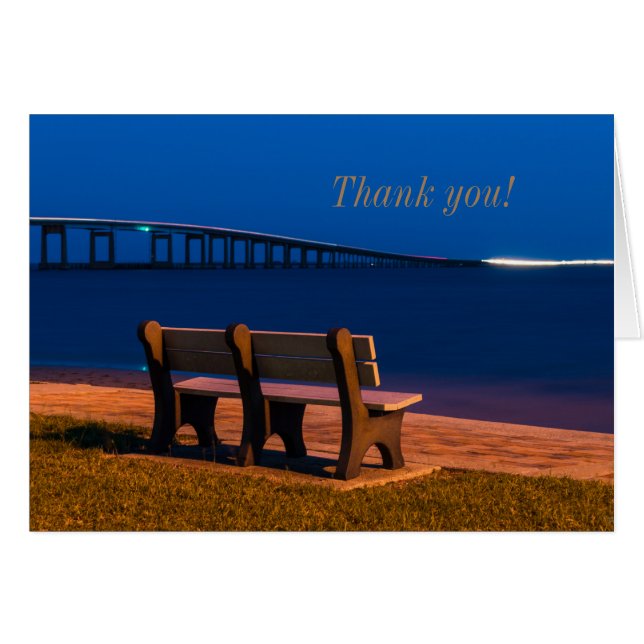 Night Bench Invitation To Sit Thank You Card (Front Horizontal)