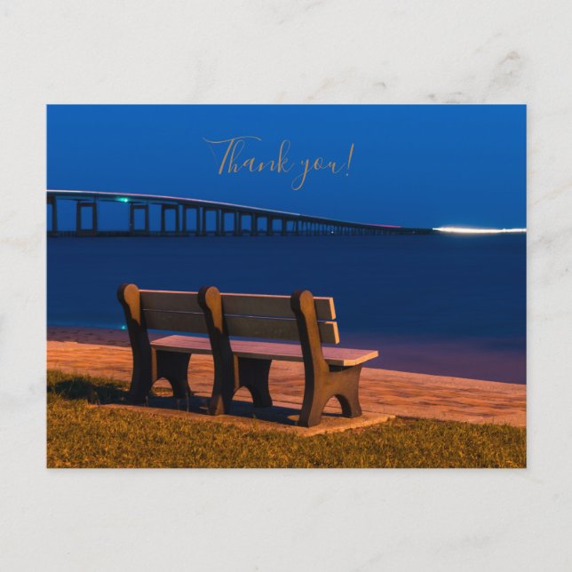 Night Bench Invitation To Sit Thank you Postcard (Front)