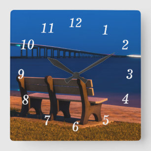 Night Bench Invitation To Sit Wall Clock