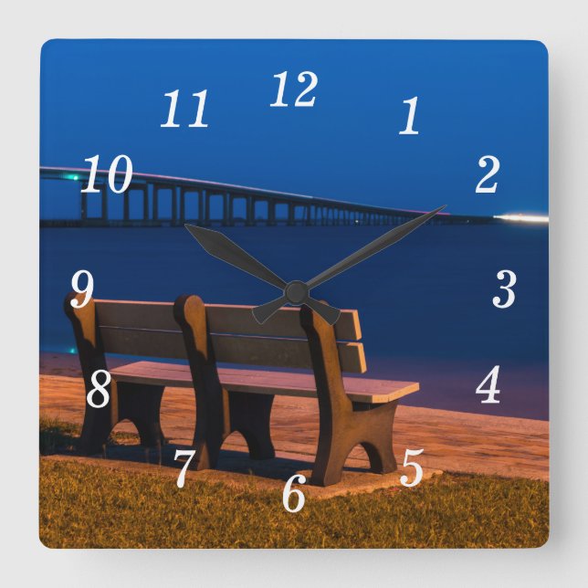 Night Bench Invitation To Sit Wall Clock (Front)