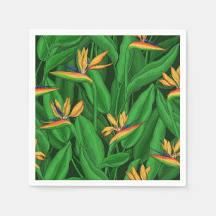 Night bird of paradise garden napkin