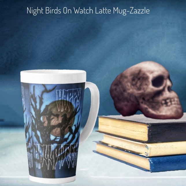Night Birds On Watch Latte Mug (Creator Uploaded)