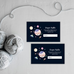 Night Black Galaxy Space Diaper Raffle Baby Shower Enclosure Card