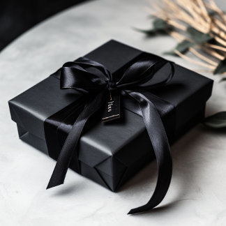 Night Black Solid Colour Satin Ribbon