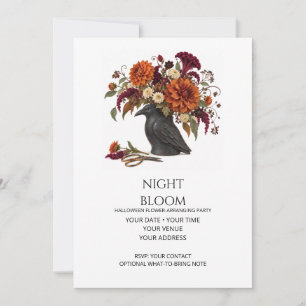 Night Bloom Halloween Flower Arranging Party Invitation
