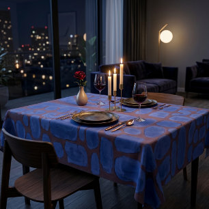 Night Blue Abstract Vintage Art Tablecloth