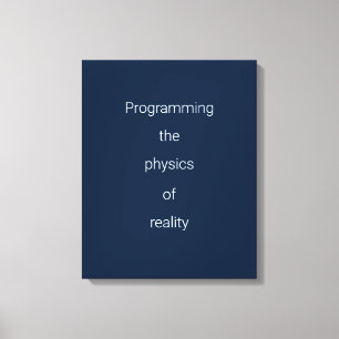 Night Blue White Quantum Art Canvas Print