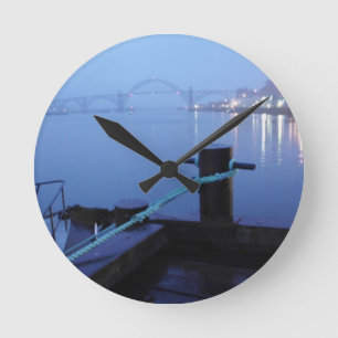 Night Bridge Round Clock