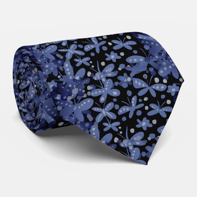 Night butterflies tie (Rolled)