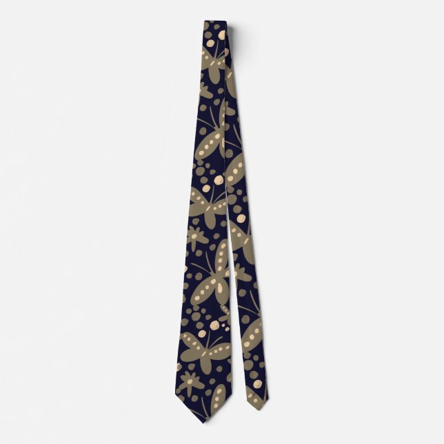 Night butterflies tie (Front)
