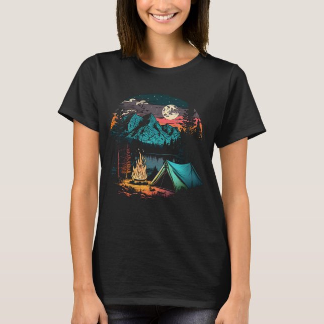 Night Camping Adventure T-Shirt (Front)