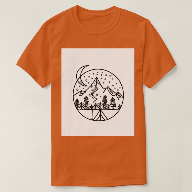 Night Camping Painting T-Shirt (Design Front)