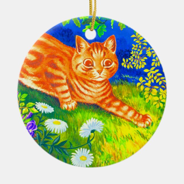Night Cat Ceramic Tree Decoration (Front)