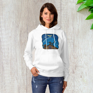 Night Cat On A Roof Hoodie