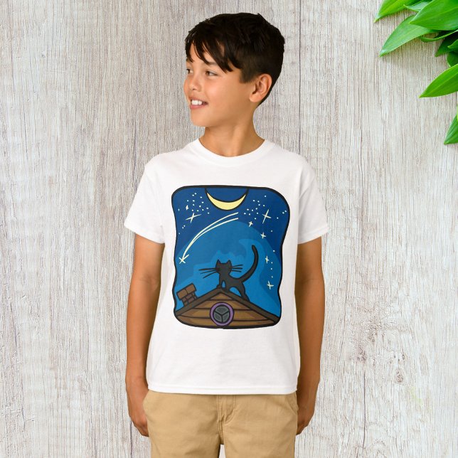 Night Cat On A Roof T-Shirt (Creator Uploaded)