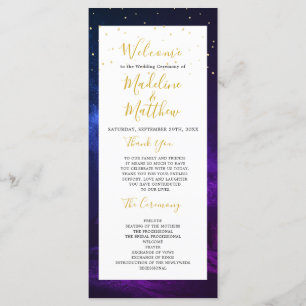 Night Celestial Sky Elegant Wedding Welcome Programme