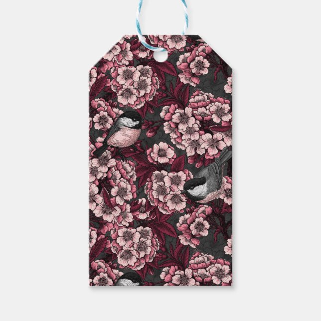 Night cherry garden gift tags (Front)