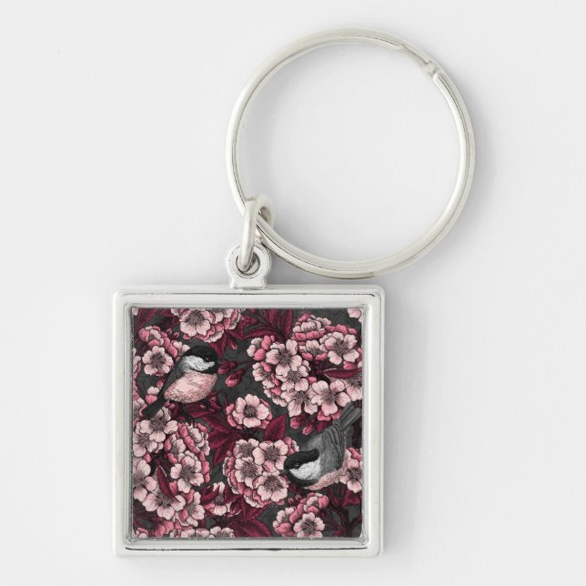 Night cherry garden key ring (Front)