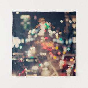 Night City: Retro Blurred Lights. Tapestry
