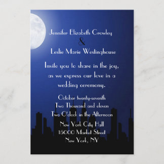 Night City Scape Wedding Invitation