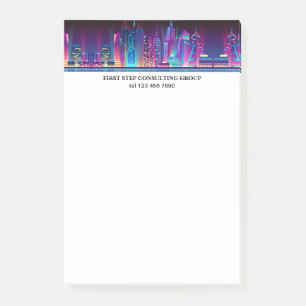 Night city skyline personalised template  post-it notes
