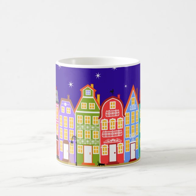 Night City Walking Cat Mug (Center)