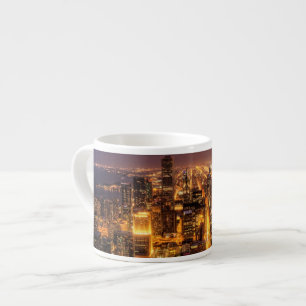 Night cityscape of Chicago Espresso Cup