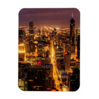 Night cityscape of Chicago