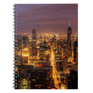 Night cityscape of Chicago Notebook