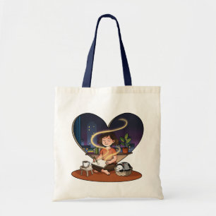 Night Creator Cozy Heart Window Art Tote Bag