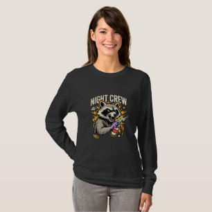 Night Crew Racoon Graffiti Long Sleeve T-Shirt