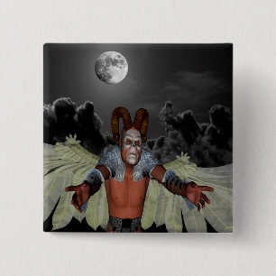 Night Demon 15 Cm Square Badge
