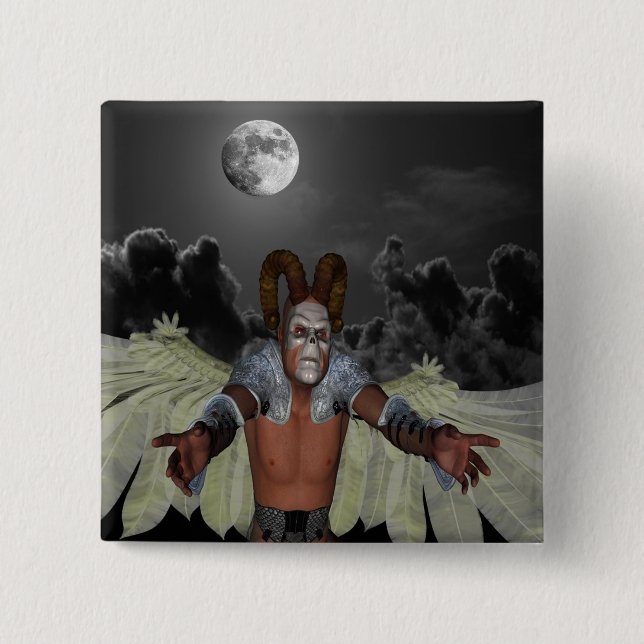 Night Demon 15 Cm Square Badge (Front)