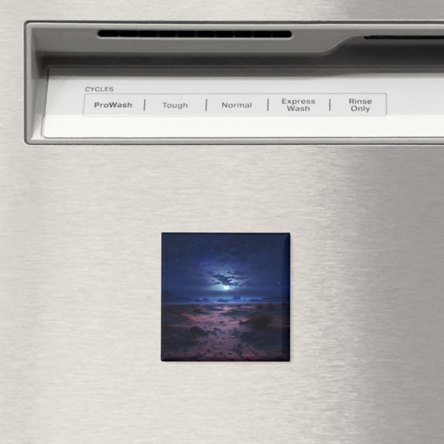 Night Desert Full Moon Magnet (In Situ (Dishwasher))