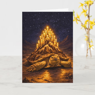 Night Desert Sulca Tortoise birthday cake mountain Card