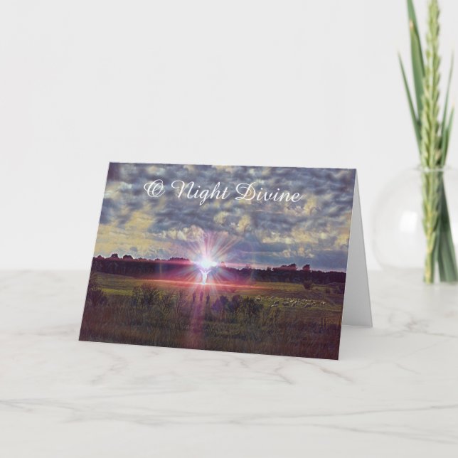 Night Divine Luke Christmas Story Art Christmas Card (Front)