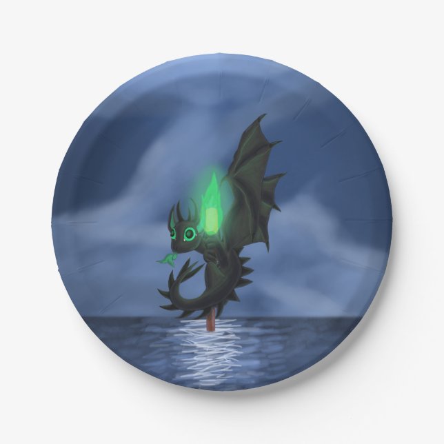 Night Dragon Paper Plate (Front)