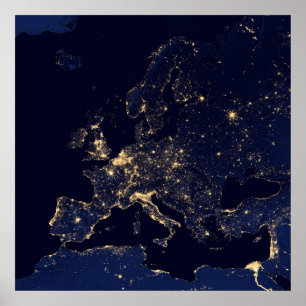 Night Europe Poster