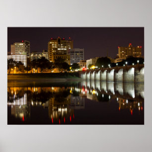 Night Falls on the Market Street Bridge Poster