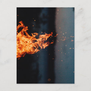 night fire postcard