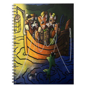 Night Fishing Cats Notebook