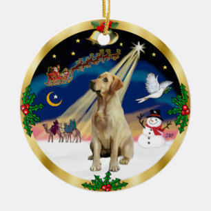 Night Flight #2 - Yellow Lab Ceramic Tree Decoration
