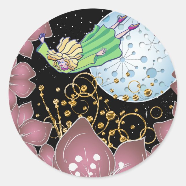 Night Flight Classic Round Sticker (Front)