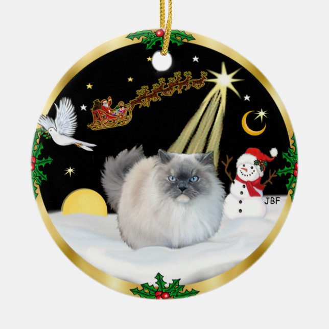 Night Flight - Himalayan Ceramic Tree Decoration (Front)