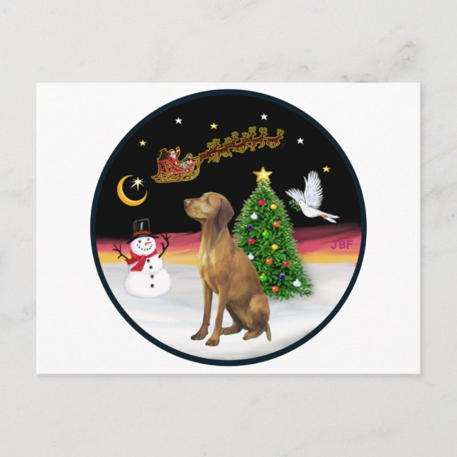 Night Flight (R) - Vizsla Postcard (Front)