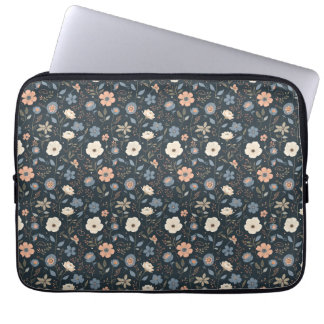 Night Floral Dark Botanical Aesthetic Laptop Sleeve