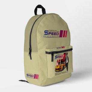 Night for Speed Printed Backpack