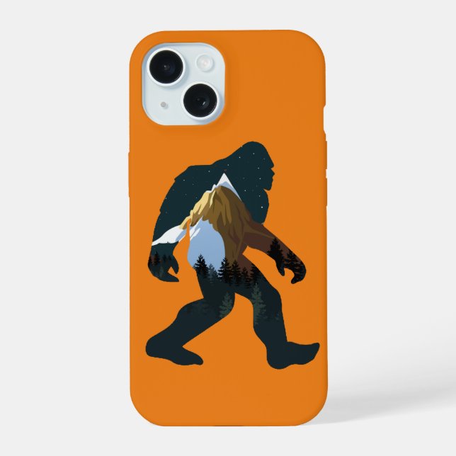 Night Forest Bigfoot iPhone 15 Case (Back)