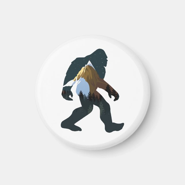Night Forest Bigfoot Magnet (Front)