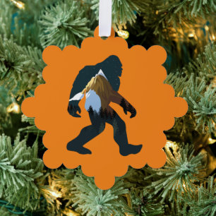 Night Forest Bigfoot Tree Decoration Card